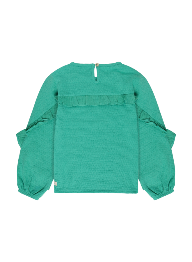 T-Shirt Longsleeve Ruffle 930533 | Sea Green-9621 (W26)