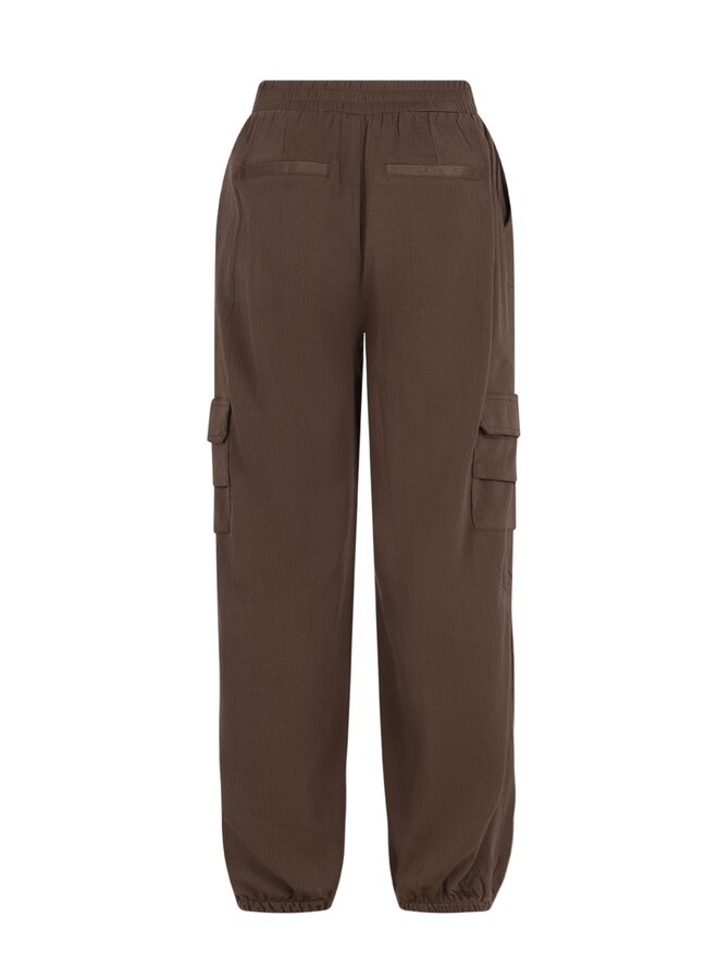 F608-3625 Flevy Flo young parachute pants with elastic in hem | Choco 470 (W26)