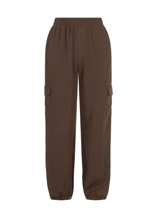 F608-3625 Flevy Flo young parachute pants with elastic in hem | Choco 470 (W26)