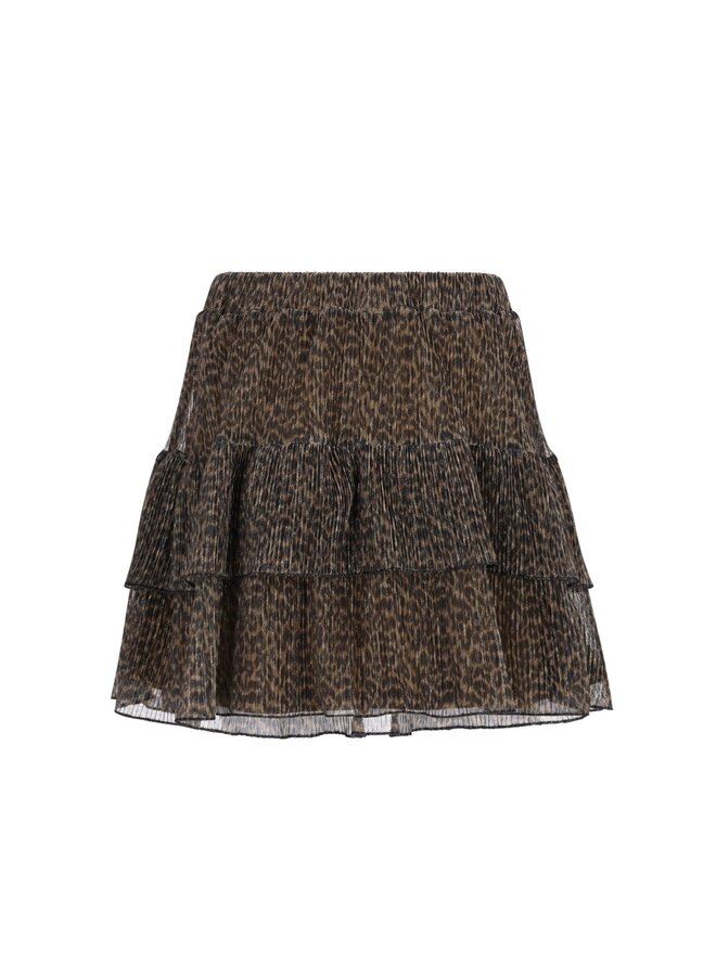 F608-3709 Sophie Flo young AOP glitter skirt | Leopard aop 055 (W26)