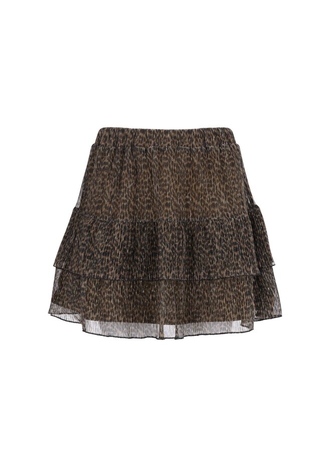F608-3709 Sophie Flo young AOP glitter skirt | Leopard aop 055 (W26)