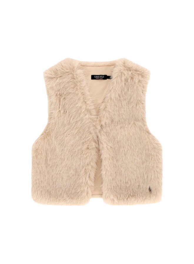 F608-5300 Diam Flo girls faux fur hairy gilet | Kit 050 (W26)