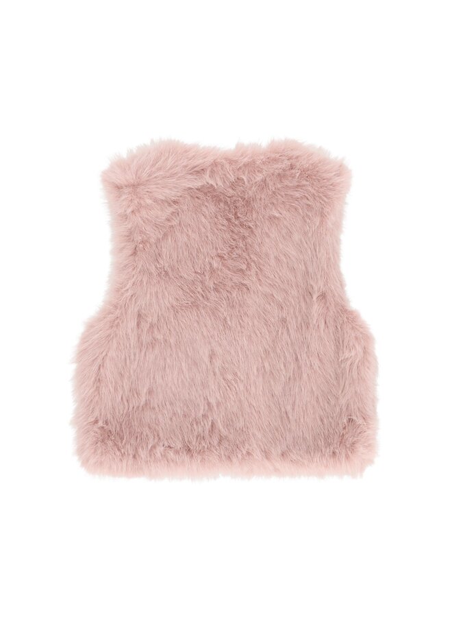 F608-5300 Diam Flo girls faux fur hairy gilet | Soft lilac 602 (W26)