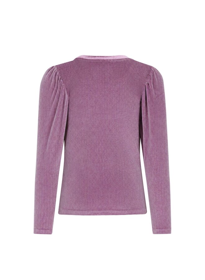F608-5407 Esmay Flo girls velvet glitter top | Purple mauve 628 (W26)