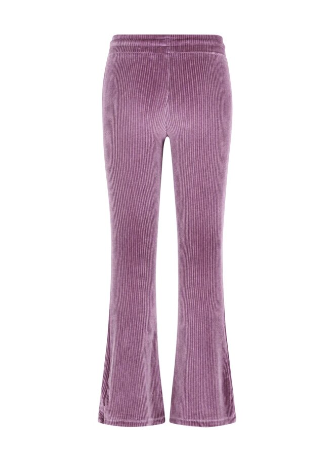 F608-5607 Femke Flo girls velvet glitter flared pants | Purple mauve 628 (W26)