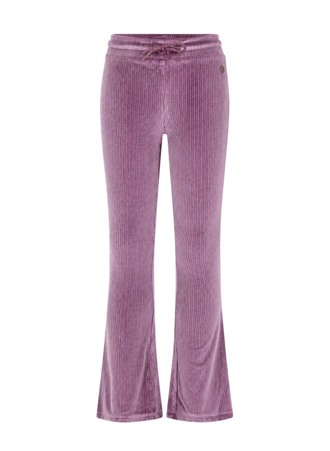 F608-5607 Femke Flo girls velvet glitter flared pants | Purple mauve 628 (W26)