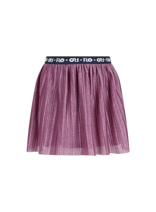 F608-5704 Solly Flo girls plissé glitter skirt | Purple mauve 628 (W26)