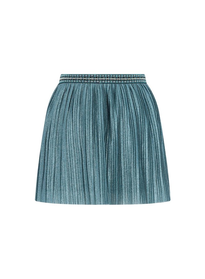 F608-5704 Solly Flo girls plissé glitter skirt | D. aqua 134 (W26)