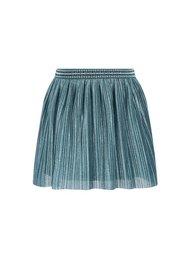 F608-5704 Solly Flo girls plissé glitter skirt | D. aqua 134 (W26)