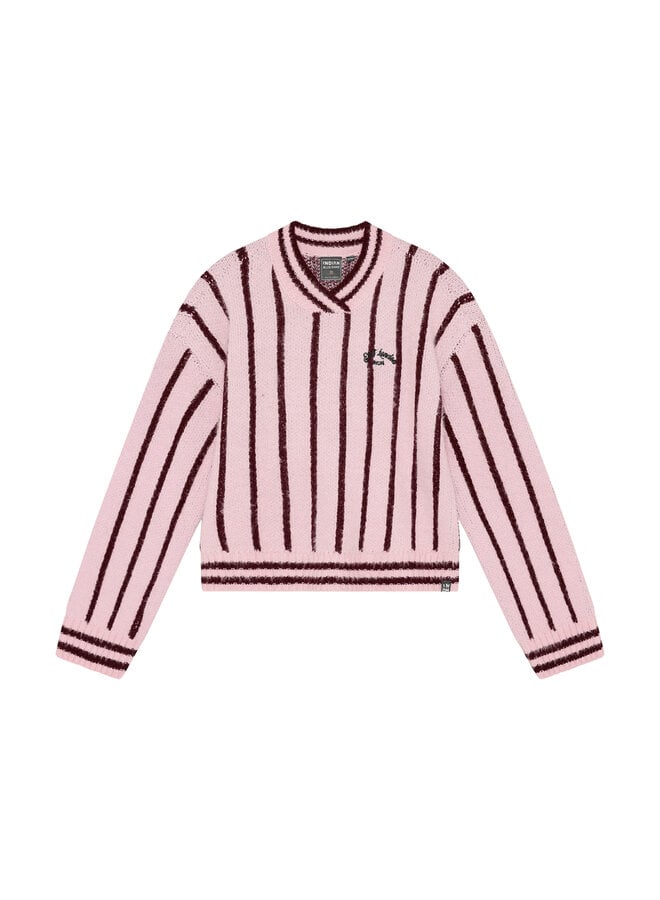 Knitwear Fuzzy Stripe 971062 | Flushing Pink -5705 (AW26)