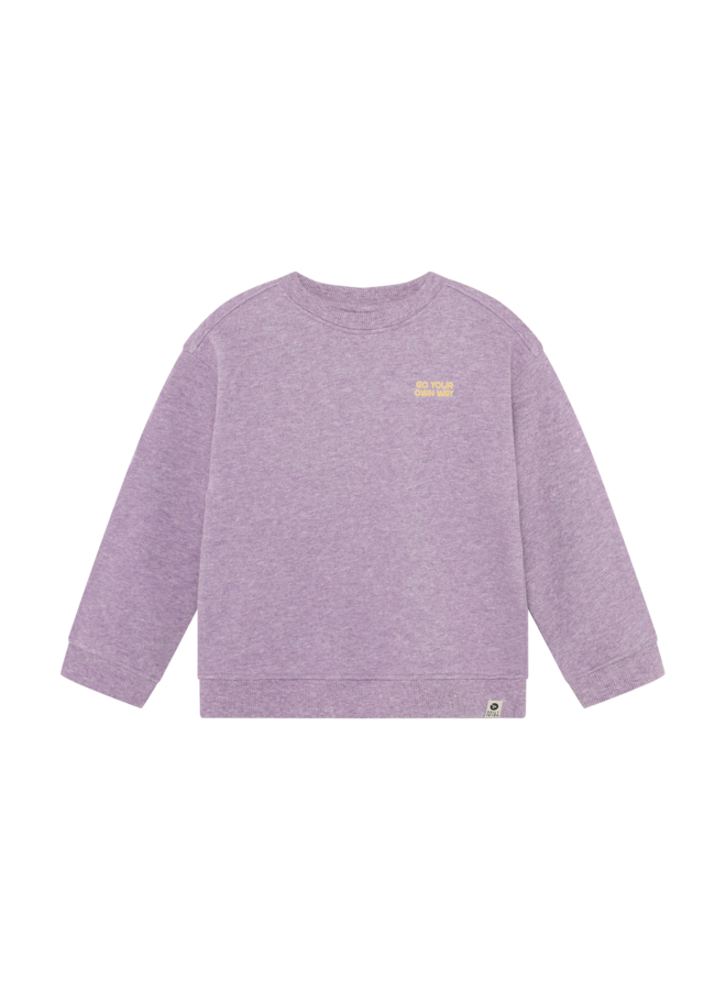 Oversized Sweater Backprint 920446 | Purple Melange-6986 (W26)