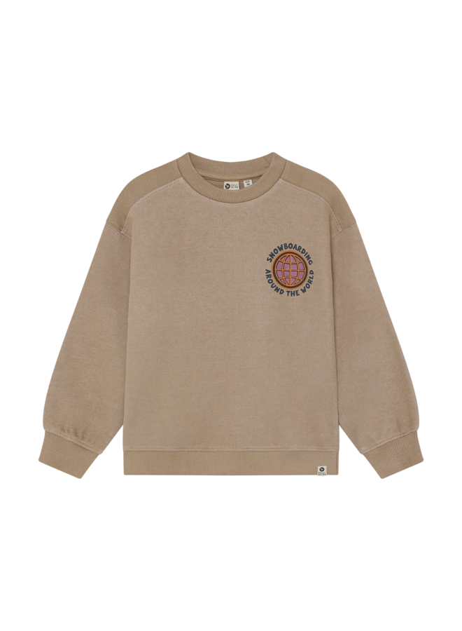 Oversized Sweater Backprint 920447 | Plaza Taupe-2745 (W26)