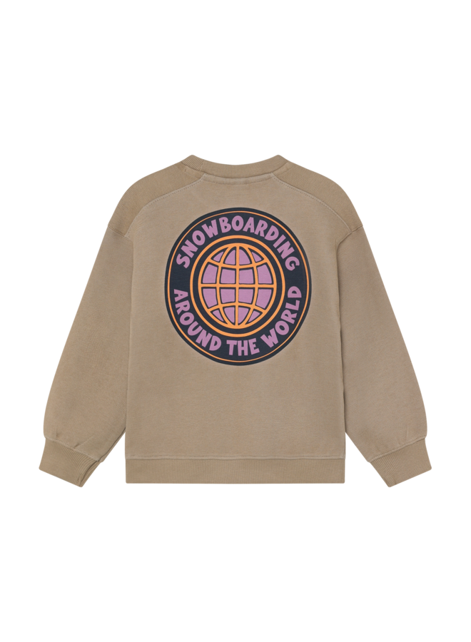 Oversized Sweater Backprint 920447 | Plaza Taupe-2745 (W26)