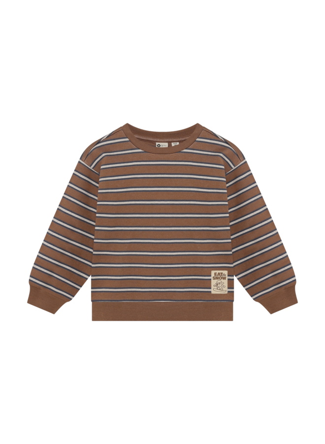 Oversized Sweater Striped 920448 | Almond Brown-2721 (W26)