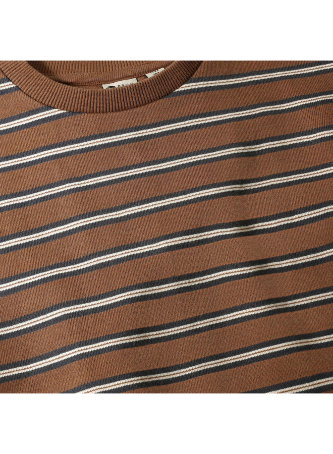 Oversized Sweater Striped 920448 | Almond Brown-2721 (W26)