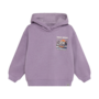 Oversized Hoodie Chest Print 920454 | Purple Melange-6986 (W26)