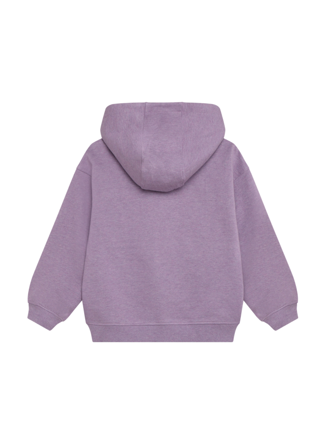 Oversized Hoodie Chest Print 920454 | Purple Melange-6986 (W26)