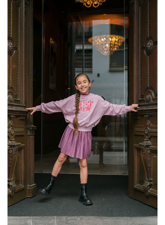 F608-5305 Danee Flo girls oversized sweater | Soft lilac 602 (W26)