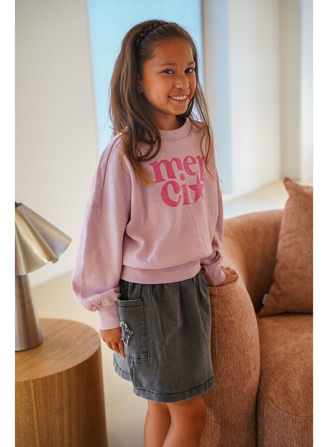 F608-5305 Danee Flo girls oversized sweater | Soft lilac 602 (W26)