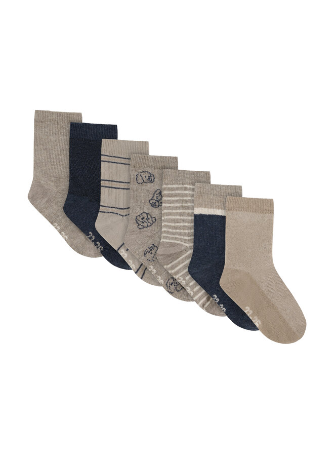 Socks w.pattern (7-pack ) 6783 | Blue Nights (793)