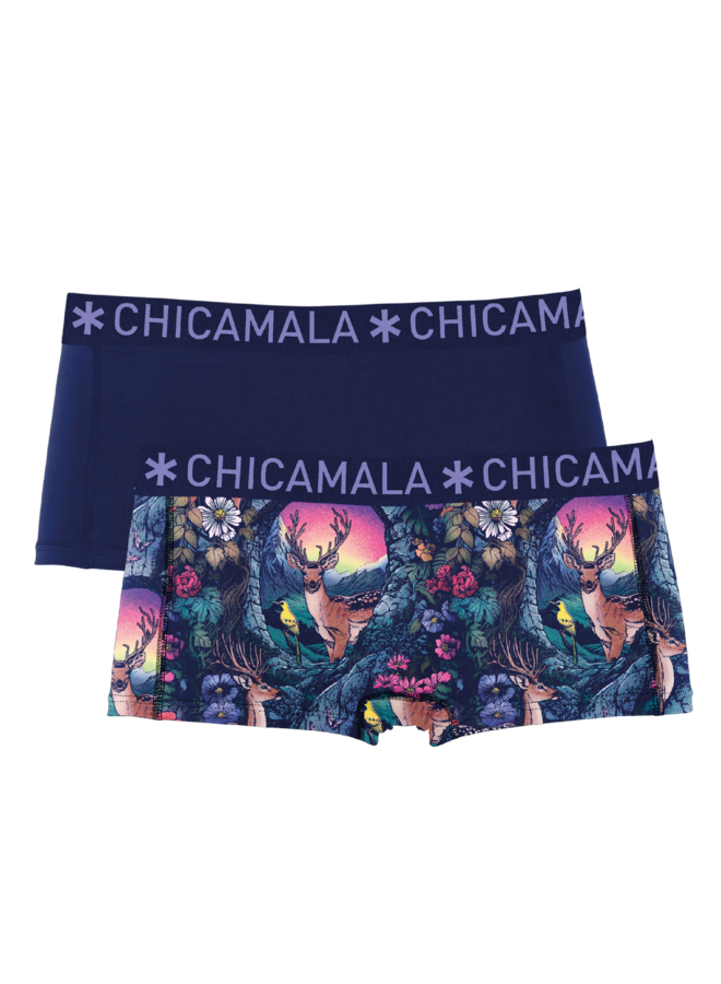 Girls 2-pack Boxer Shorts SUNRISE1215-01J | Print/Blue