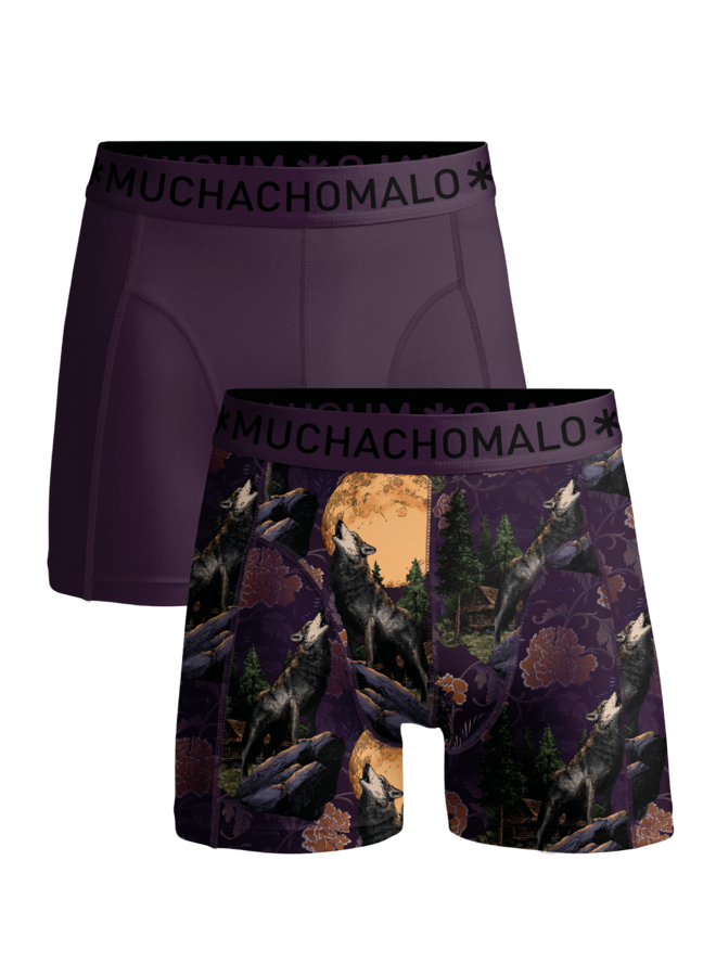 Boys 2-Pack Boxer Shorts | Wolf Print/Purple