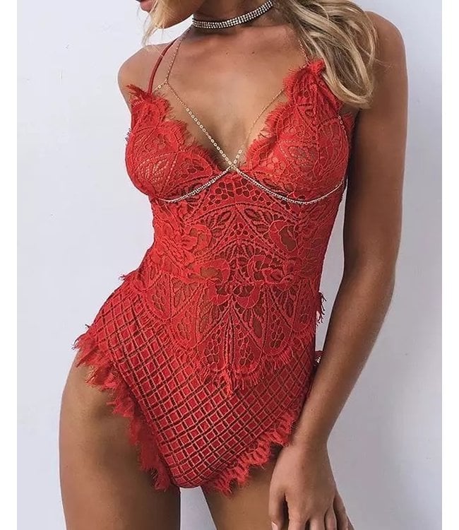 Body Dream Lace Body Coral Red