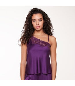 LingaDore Majestic Puple Satin Off-Shoulder Top