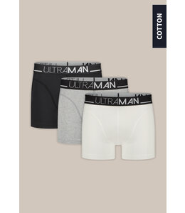 ULTRAMAN 3-pack boxers basic cotton White+Black+Grey