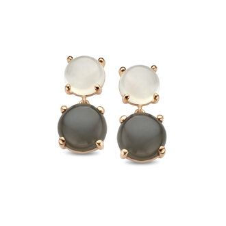 Los Angeles Earstuds white and grey moonstone