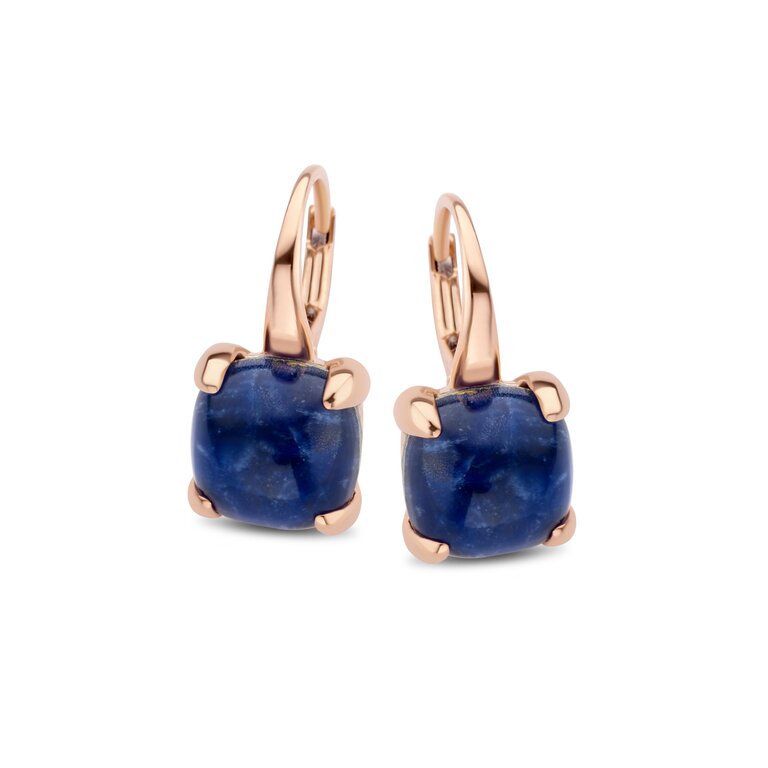 Lucca Earrings doublet sodalite and rock crystal