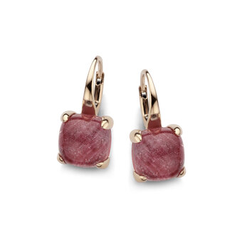 Lucca Earrings doublet ruby and  rock crystal