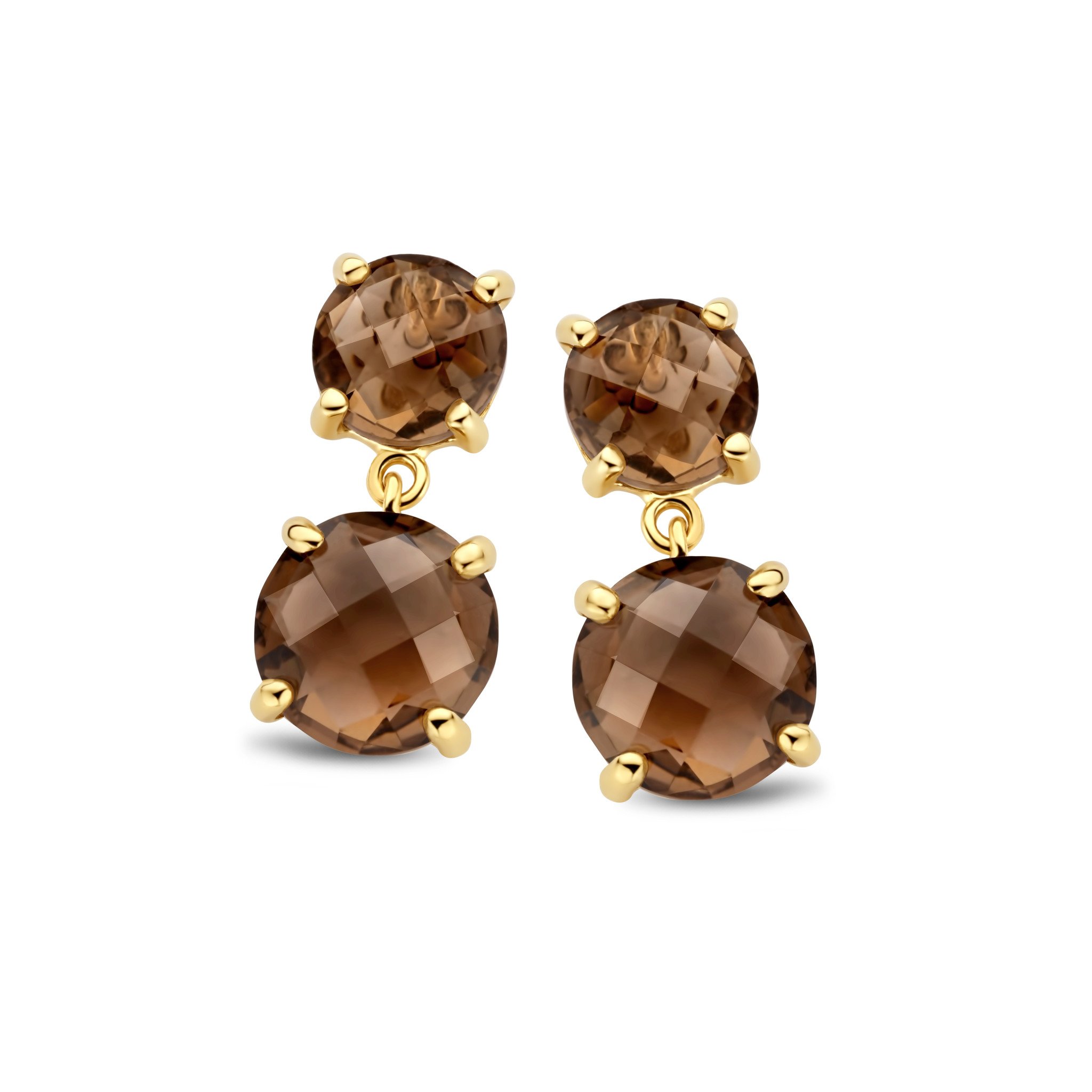 Jarrel | Rimini Earstuds Due smoky quartz - Jarrèl Exclusive Jewelry