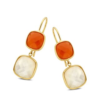 San Marino Earrings Due mother of pearl and carnelian