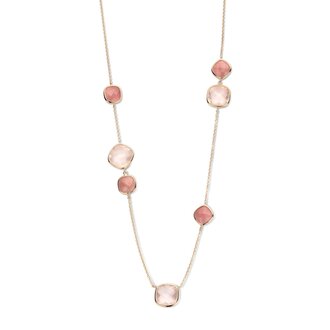 San Marino Necklace Angolo rose quartz and abricot chalcedone