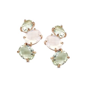 Sienna Earstuds Tre  lemon quartz and rose quartz