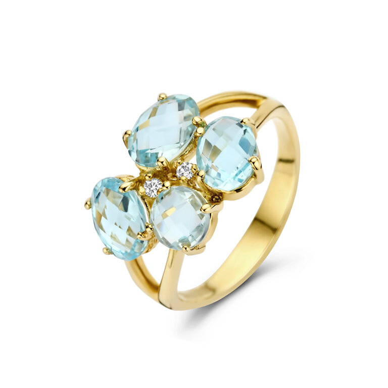 Sienna Ring del Campo blue topaz and diamonds