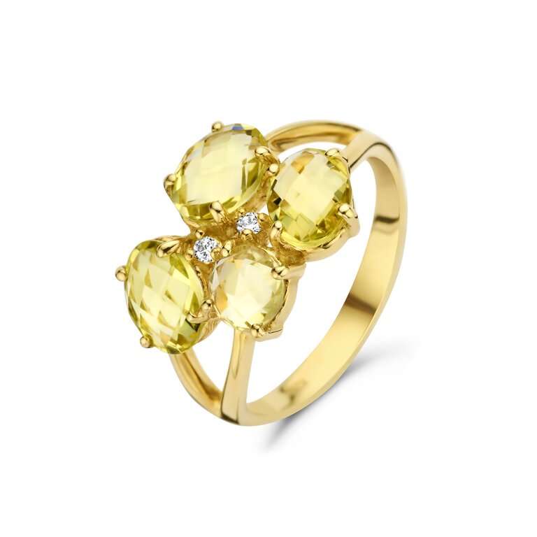 Sienna Ring del Campo lemon quartz and daimonds