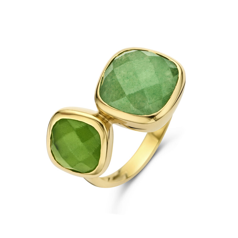San Marino Ring Due aventurine and green jade