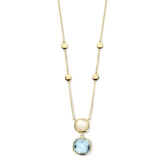 San Marino Piazza  Necklace Due mother of pearl and blue topaz