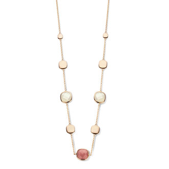 San Marino Piazza Necklace Tre abricot chalcedone and mother of pearl