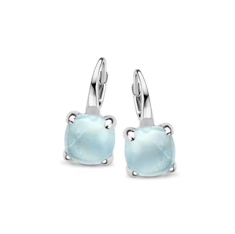 Lucca Earrings doublet milky aquamarine and rock crystal