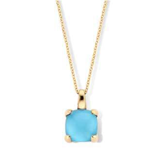 Lucca Necklace doublet turquoise and rock crystal
