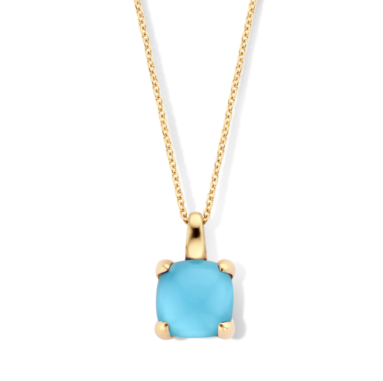 Lucca Necklace doublet turquoise and rock crystal
