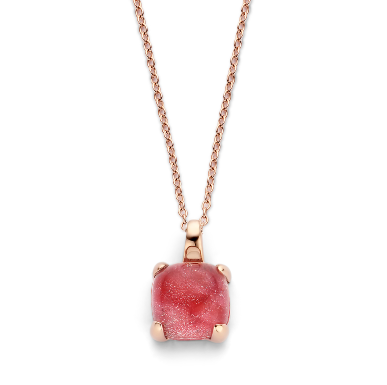 Lucca Necklace doublet ruby and rock crystal