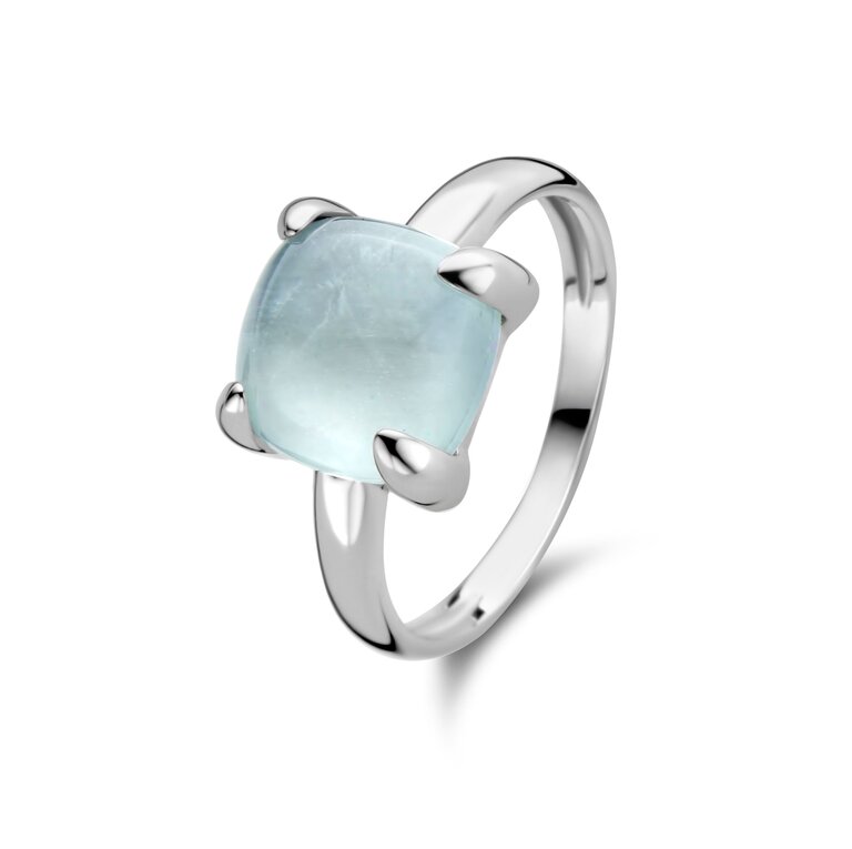 Lucca Ring doublet milky aquamarine and rock crystal