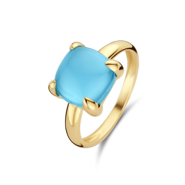 Lucca Ring doublet turquoise and rock crystal