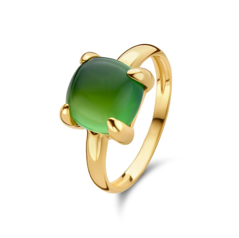Lucca Ring doublet green agate and lemon quartz