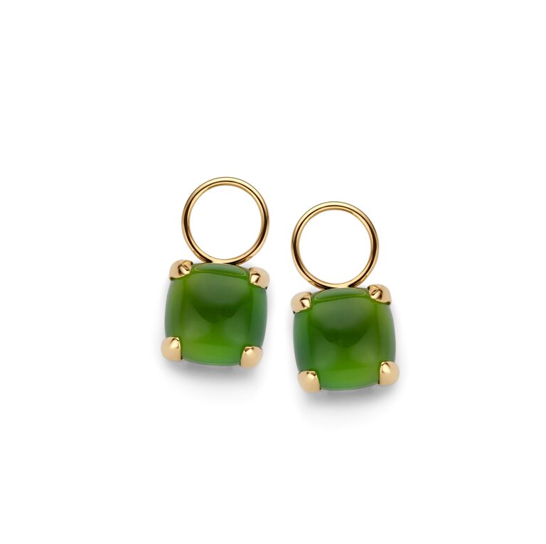 Lucca Pendants  doublet green jade and goldquartz