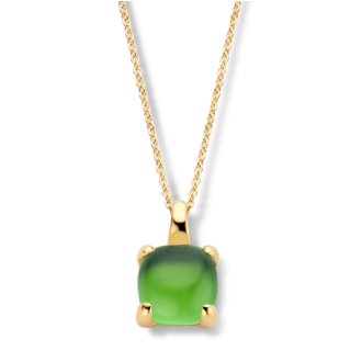 Lucca Necklace doublet green agate and lemon quartz